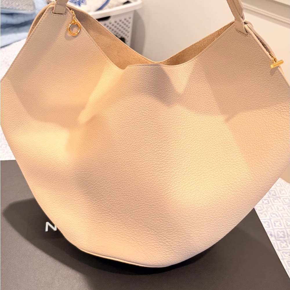 KHAITE SMALL LOTUS TOTE BAG IN ALMOND COLOR